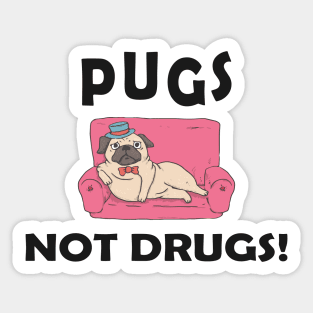 pug - pugs not drugs Sticker